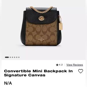 COACH Convertible Mini Backpack In Signature Canvas Perfect condition